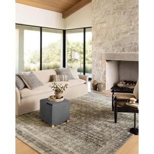 Loloi Amber Lewis Morgan Collection MOG-02 Navy/Sand 8'-3" x 11'-3" 38" Thick Area Rug feat. CloudPile, Neutral, Room Dcor, Vintage Inspired, Livingroom, Bedroom, Dining Area