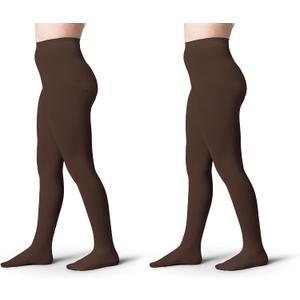 Silky Toes Girls Opaque Microfiber Tights 1-2 Pairs Black White or Colored Nylon Stockings for Kids - ballet footed tights