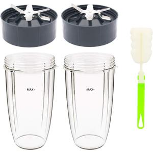Tanzfrosch 32oz Cup and Extractor Blade Replacement Parts Blender Accessories Compatible with Nutribullet 600W/900W Models (4 Packs)