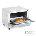 COOK WITH COLOR Mini Toaster Oven: 600W Power, Precision Timer, Auto Shutoff, and Culinary Delights Up To 450 Degrees, Cream