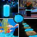 1000pcs Glow in The Dark Rocks Outdoor Decorations Stones Small Luminous Pebbles for Fish Tank Aquarium Lawn Patio Garden Indoor/Outdoor Decor and DIY Ideas -Light Blue