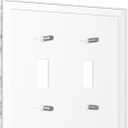 Decorative Outlet Cover Blue Iris Flowers Butterfly Botanical Floral Plant 2 Gang Wall Plate Double Toggle Light Switch Cover GFCI Receptacle Electrical Switchplate for Bathroom Bedroom2Pack
