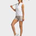 SANTINY Women's Sleeveless Golf Shirt Zip Up Tennis Lightweight Quick Dry Tank Tops Polo Shirts for Women (White, XS)