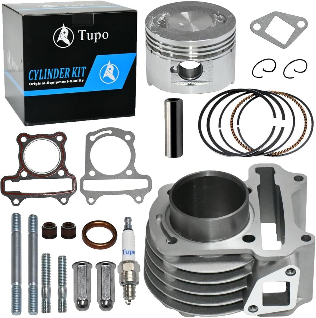 Tupo 47mm 49cc 50cc to 80cc Big Bore Cylinder Piston Ring Gasket Top End Rebuild Kit Compatible with GY6 4-Stroke 139QMB JONWAY TAOTAO ZNEN Roketa ATV Moped Go-Kart 69mm Valves