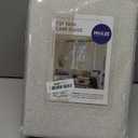 MIULEE 100% Blackout Linen Textured Curtains for Bedroom Solid Thermal Insulated Ivory Grommet Room Darkening Curtains & Drapes Luxury Decor for Living Room Nursery 52 x 108 Inch (2 Panels)