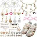 XHYMIA Shoe Charms for Sneakers 39 Pcs, Shoelace Junk Socks Charms DIY Brooches and Pins for Women Jewelry