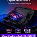 JSAUX Slim Travel Case for Lenovo Legion Go / Go S / Go 2, Compact Hard Shell Carrying Pouch for Console, Holds 8 MicroSD Cards and 5 Card Readers, Includes Carry Strap, Black