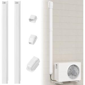 3" 7.5Ft Mini Split Line Set Cover, PVC AC Line Hide Kit for Lineset Covers