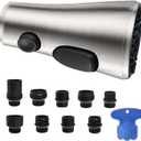 Pull Down Spray Head for Kitchen Faucet, 3 Modes with 9 Adapters, Faucet Head Replacement Compatible with Moen, American Standard, Kohler Faucets, Delta, Brushed Nickel