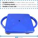 hand2mind Blue Indoor Scooter Board with Handles, Sit Down Floor Scooter, Gym Activities for Kids, Indoor Sport Recess Games, Physical Education Equipment, Gross Motor Toys