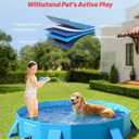 Peteast Foldable Dog Kiddie Pool with Stable Side Support, Hard Plastic Shell Portable Dog Pool, Collapsible Swimming Pools for Pet and Kids, 87 in