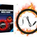 12V Heated Steering Wheel Cover Steering Wheel Warmer 14.5-15.5 Inch Steering Wheel Protector Cover for Winter Universal Fit Steering Wheel Outer for Cars Trucks Vans