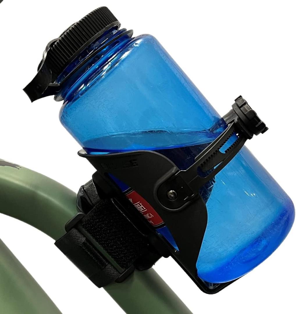 ABC by BiKASE - Any Bottle Cage, Bike Water Bottle Holder - Fits Any Bottle, Container, Speaker, Bicycle Bottle Holder for Frame or Handlebar (Strap)