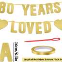 Gold Glitter 80th Birthday Decorations for Men Women, 80th Birthday Banner for Party Decor
