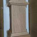 Wonderjune 1 Pcs 48 Inch Red Oak Stair Newel Post with 3 1/2" Post and 4 1/2" Pedestal, Wood Box Newel with Pedestal for Staircase, Plain Style Wood Balusters Interior for Stair Remodeling