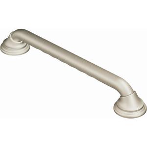 Moen Brushed Nickel Bathroom Safety 12-Inch Designer Bathroom Grab Bar with Curled Grip, Shower Handles for Elderly, R8712D3GBN