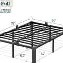 14 Inch Full Size Metal Bed Frame,3500LBS Heavy Duty Noise-Free Bedframe with Mattress Retainers,Headboard Compatible,No Box Spring Needed,Under-Bed Storage,Easy Assembly,Round Feet