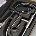 Bathroom Sink Faucet with Pull Down Sprayer, Brushed Nickel Single Handle Pull Out Faucet with Pop-Up Drain, 1 or 3 Hole Laundry Bar Basin Faucet with Deck Plate, KBL-7002BN-CL