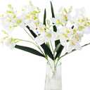 XZJMY 3Pcs Artificial Freesias Flowers, Artificial Lily for Wedding Home Party Garden Shop Office Decoration (White)