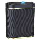 steo spce Automatic Motion Sensor Bathroom Small Trash Can with Lid, 2.6 Gallon Black Touchless Slim Garbage Can, Smart Waterproof Trash Bin for Bedroom, Restroom, Living Room, Office