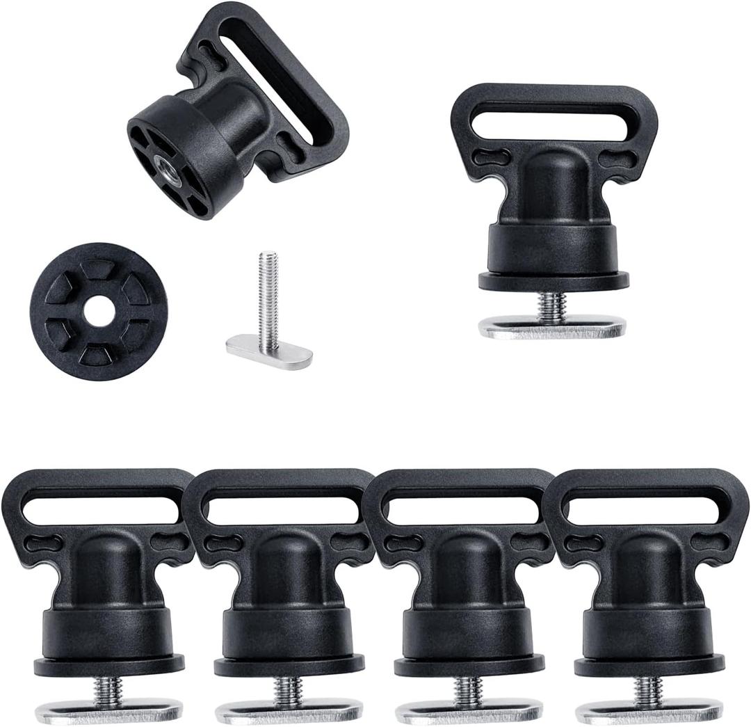 Kayak Track Mount Tie Down Pack of 6, Tie Downs for Kayak Track Mount Appropriate Width of 1.2 Inches or Smaller Kayak Track Mount Accessory for Securing Cooler, Kayak Crate, Kayak Fishing