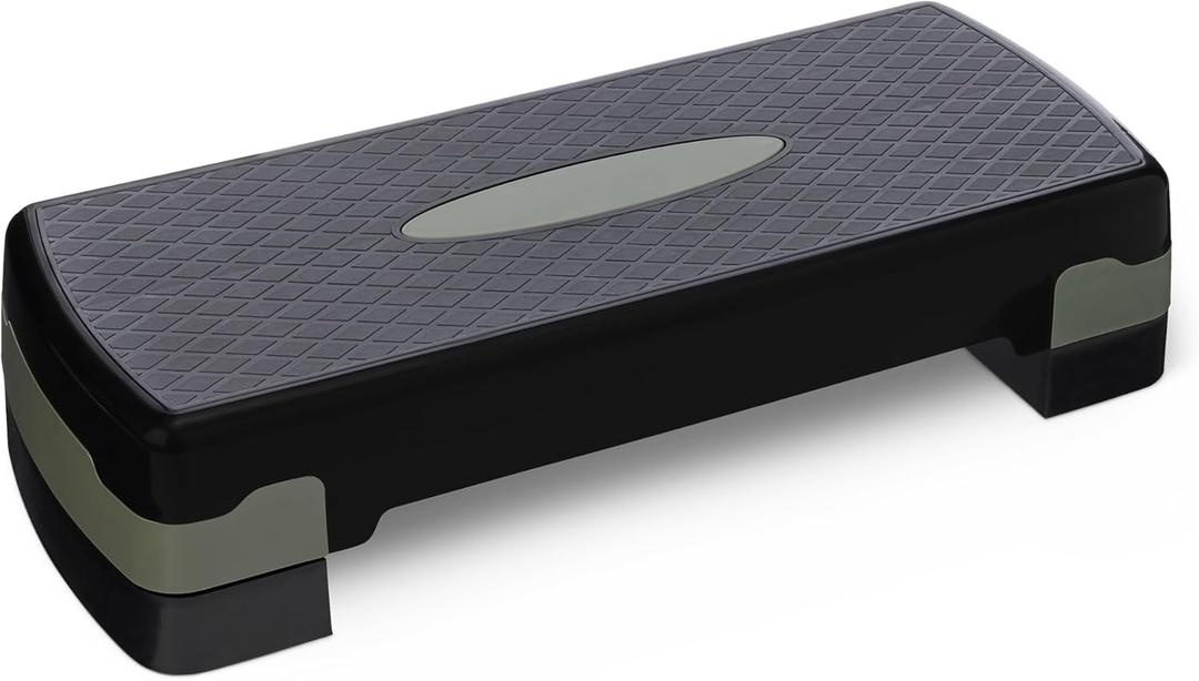 Amazon Basics Aerobic Exercise Step Platform, Adjustable Workout Stepper for Home Fitness, 27", Black/Grey, 26.8"l X 11"w X 6"h