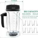 Blender Pitcher 64 oz. -60865, Clear, 5200 Replacement Container for 4500,5000,5300,6000,6300,6500,7500,200,300,500,750,780,VM0102,VM0103, etc.