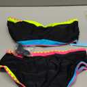 popvil Bikini Sets for Women Bandeau Swimsuits Strapless Two Piece Bathing Suits Neon Swimwear for Beach Vacation 2026 (Large, Black2)