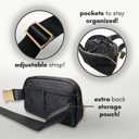 Boutique Fleece Belt Bag | Sherpa Crossbody Bag Fanny Pack for Women Fashionable | Everywhere Waist Pack | Small Fashion Travel Chest Bag (Small Strap Length, Black Fleece)