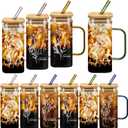 10 Pcs Thank You Glass Cups 13.5 oz Team Appreciation Cups for Employee with Handle Lid Thank You for Being Awesome Drinking Tumbler for Teacher Nurse Office Staff Coworker (Awesome Style)