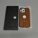 for iPhone 14 Pro Max Leather Case with Stand, Anti-Slip Grip Ring, Fits for MagSafe (Cocoa, iPhone 14 Pro Max)