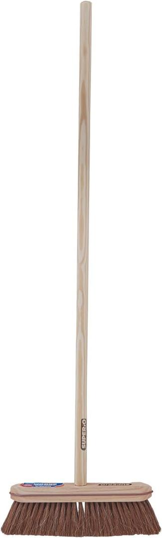 Superio Kitchen and Home Horsehair Broom With Wood Handle, Fine Premium Bristles - Heavy Duty Household Broom Easy Swiping Dust And Wisp Floors And Corners , 12" sweeping head