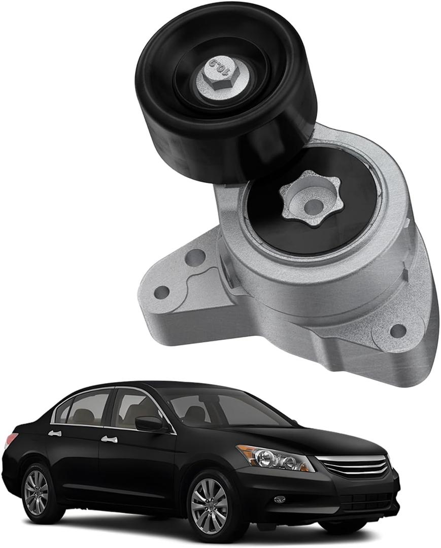 Belt Tensioner Assembly with Pulley(2.0L/2.3L/2.4L) Compatible with Honda CR-V 2002-2014 Accord 2003-2007 Civic 2006-2015 Element 2003-2011, Acura TSX CSX RDX ILX#38278 31170RAAA01 31170PNA023