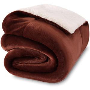 NANPIPER Baby Sherpa Blanket,Warm Toddler Throw Blanket,Soft Newborn Fleece Blanket for Winter (Brown,30x40 inches)