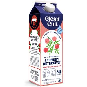 Ultra Concentrated Liquid Laundry Detergent Soap, 64 loads (32 oz), Long Lasting Scent, 90% Less Plastic, No Harsh Chemicals, Juniper Sandalwood, Defeats Stains & Odors, HE/Standard Compatible (32 Fl Oz (Pack of 1))