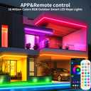 65.6ft Neon Rope Lights,RGB LED Neon Outdoor Strip Lights Waterproof，APP Remote Control Music Dimmable,84LED/m LED Rope Lights for Outside,Neon Lights Pool Deck Yards Christmas Indoor Outdoor Décor