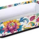 Small Bathroom Baskets for Toilet,Foldable Toilet Paper Tank Basket Organizer for Towels Storage Decorative Open Storage Bins for Home,Closet,Containers,CabinetBeautiful Flower  (Style 1)