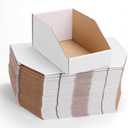 ZBEIVAN Cardboard Storage Bins Boxes 35 Packs 9.4x6x4.5 Inches, Easy Assembly Pantry Organizer Bins for Shelf, White