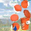 PAHTTO Portable Toilet Seat for 5 Gal Buckets, Camping Toilet Seat with Lid for Adults, Snap-on Toilet Seat with Storage Bags and Disposable Toilet Bags, Camping, Hiking, Emergency, Car, Boat