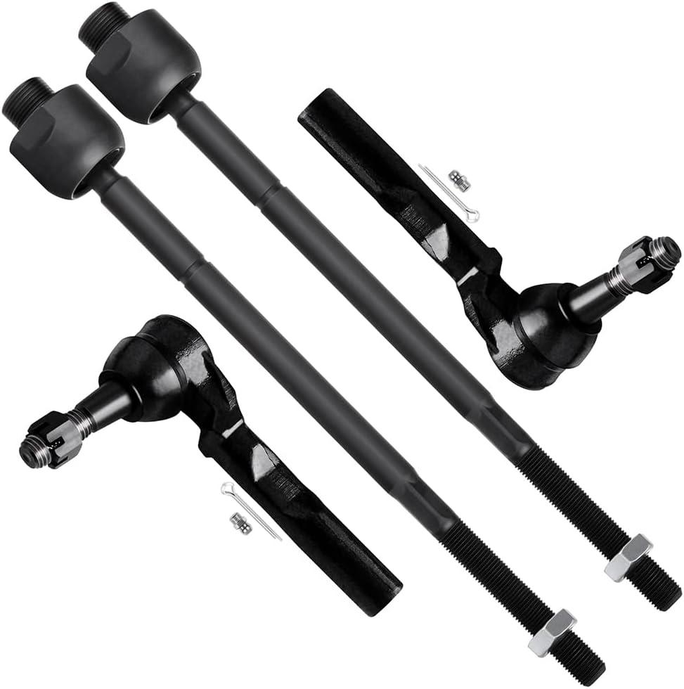 SCITOO 4pcs Front Suspension Kit Inner Outer Tie Rod End fit 2003-2014 For GMC Savana 1500 For Chevy Express 1500