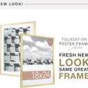 MCS Foundation 18x24 Poster Frame Traditional Brass, Vertical & Horizontal Wall Hanging Large Picture Frame for Photos, Posters & Art Prints (1-Pack)