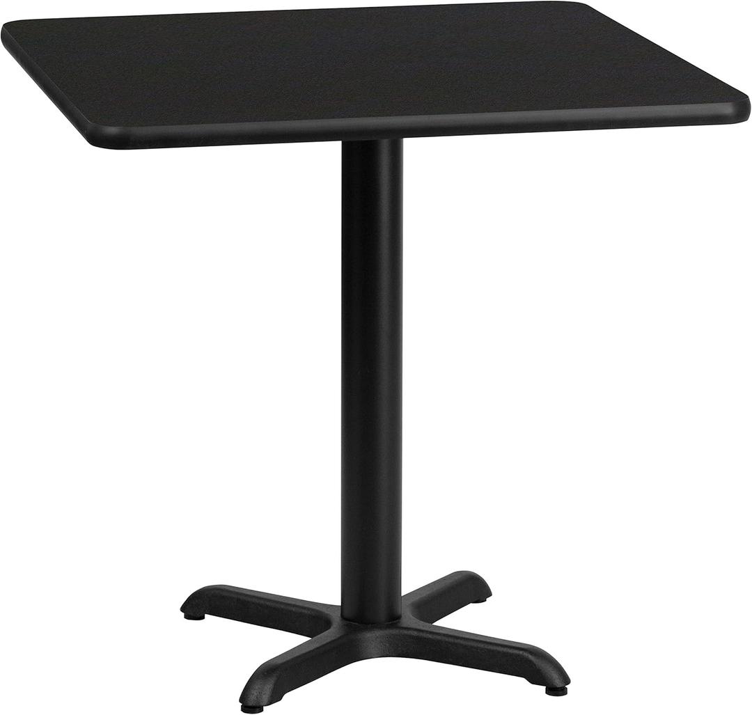Flash Furniture 30'' Square Black Laminate Table Top with 22'' x 22'' Table Height Base