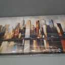 Fuwobriva Large Abstract Living Room Canvas Wall Art for Living Room Office Bedroom Wall Decor Modern Brown Grey City Night Scene Abstract Wall Art Print Paintings 20"x40", 20L" x 40W"