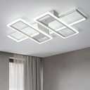 Jaycomey - Lmpara de techo montada al ras, modernas lmparas LED de techo con 3 cuadrados. Luces de techo de acrlico para cocina, comedor o sala de estudio