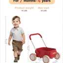 PULA Baby Push Walker with Wheels Toddler Wagon for First Learner Baby Toys 6-12 Months, 1 Year Old Birthday Gifts, Indoors and Outdoors (Red)