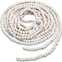 WILLBOND 16 Feet Christmas Wood Bead Garland Wooden Bead Garland for Christmas Tree Holiday Decoration (Retro Snowy White)