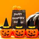 12 Pcs Mini Felt Witch Hats Mini Plush Toy Small Animal Handmade Wine Bottle Decor for Halloween Party Favors DIY Hair Accessories Crafts