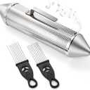 SOUJOY 15'' x 3'' Guiro Instrument, Stainless Steel Guiro Shaker with 2 Scrapers, Latin Percussion Instrument, Professional Band Accompaniment Sand Hammer for Musical Training