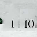 JINMURY Frosted Wedding Table Numbers 1-10 with Stands, 5"x7" Frosted Acrylic Table Numbers, Perfect for Wedding Reception, Party, Anniversary, Event (Black Font, 1-10, 5"x7")