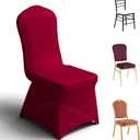 Trlyc 100 Pcs Spandex Chair Covers for Dining Chairs Stretch Polyester Dining Chairs Slipcovers for Wedding Party Decor Banquet Flat-Front Chair Cover (Burgundy)